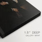 Close-up of a gallery-wrapped canvas corner showing a dignified image with warm tones and depth, highlighting texture and print detail.