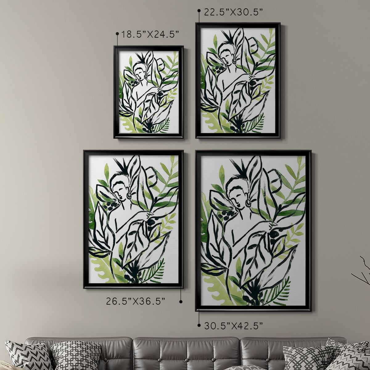 Tropical Sketchbook IV - Modern Framed Canvas Print