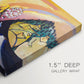 Canvas art print of abstracted figures and horses suggested through sweeping lines and vibrant colors, highlighting texture and gallery-wrapped edges