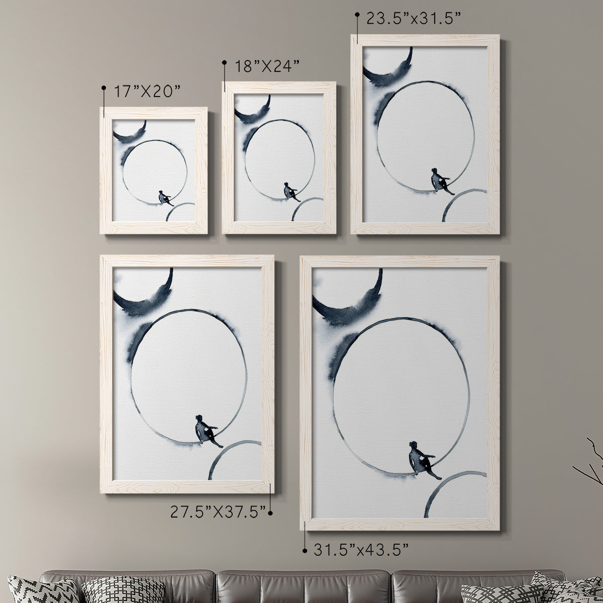 Woman in the Moon I - Premium Framed Canvas 2 Piece Set - Ready to Hang