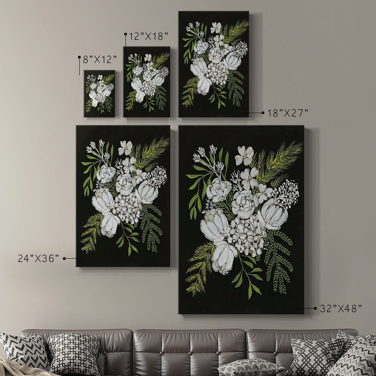 Alabaster Bouquet II Premium Gallery Wrapped Canvas - Ready to Hang