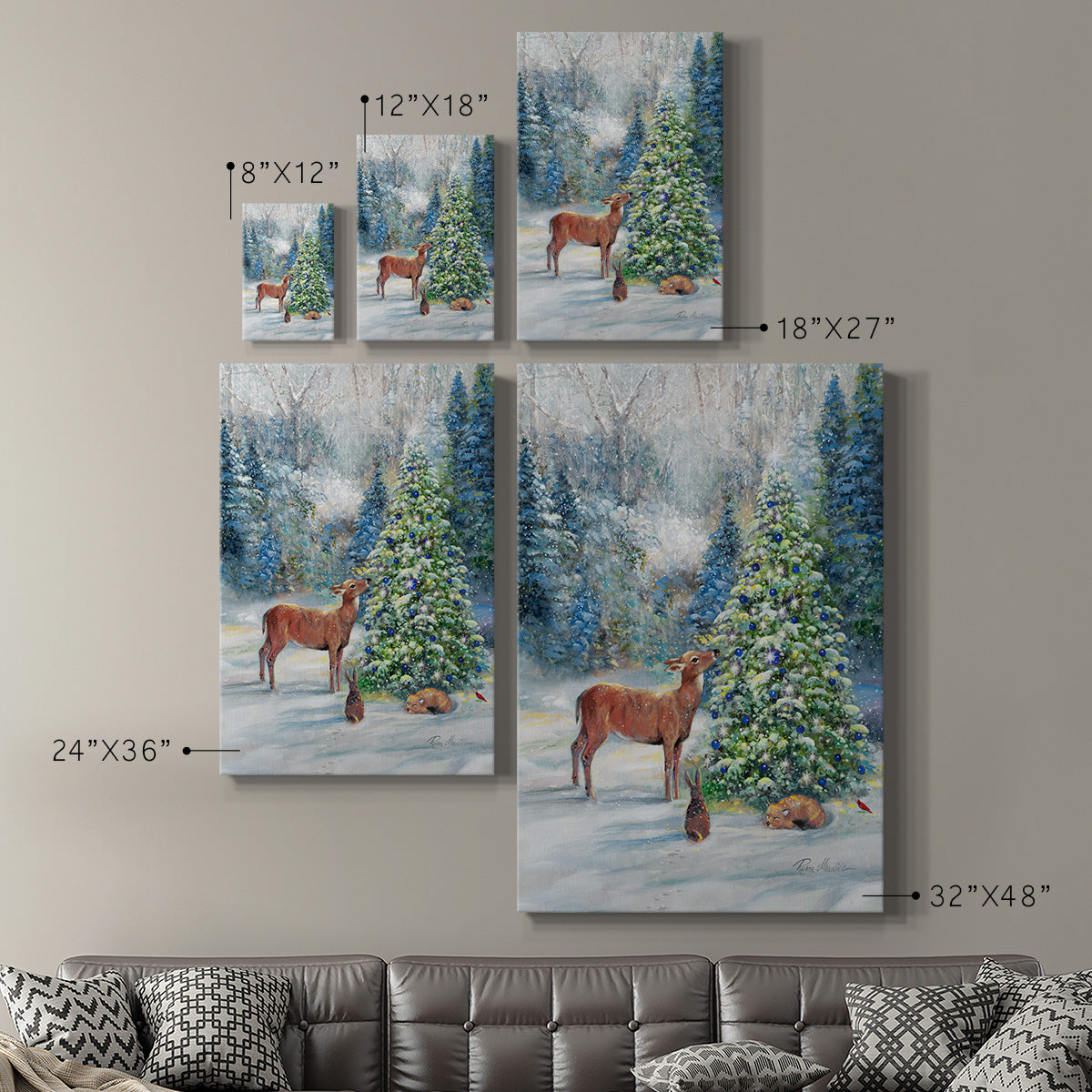 Winter Gathering Premium Gallery Wrapped Canvas - Ready to Hang