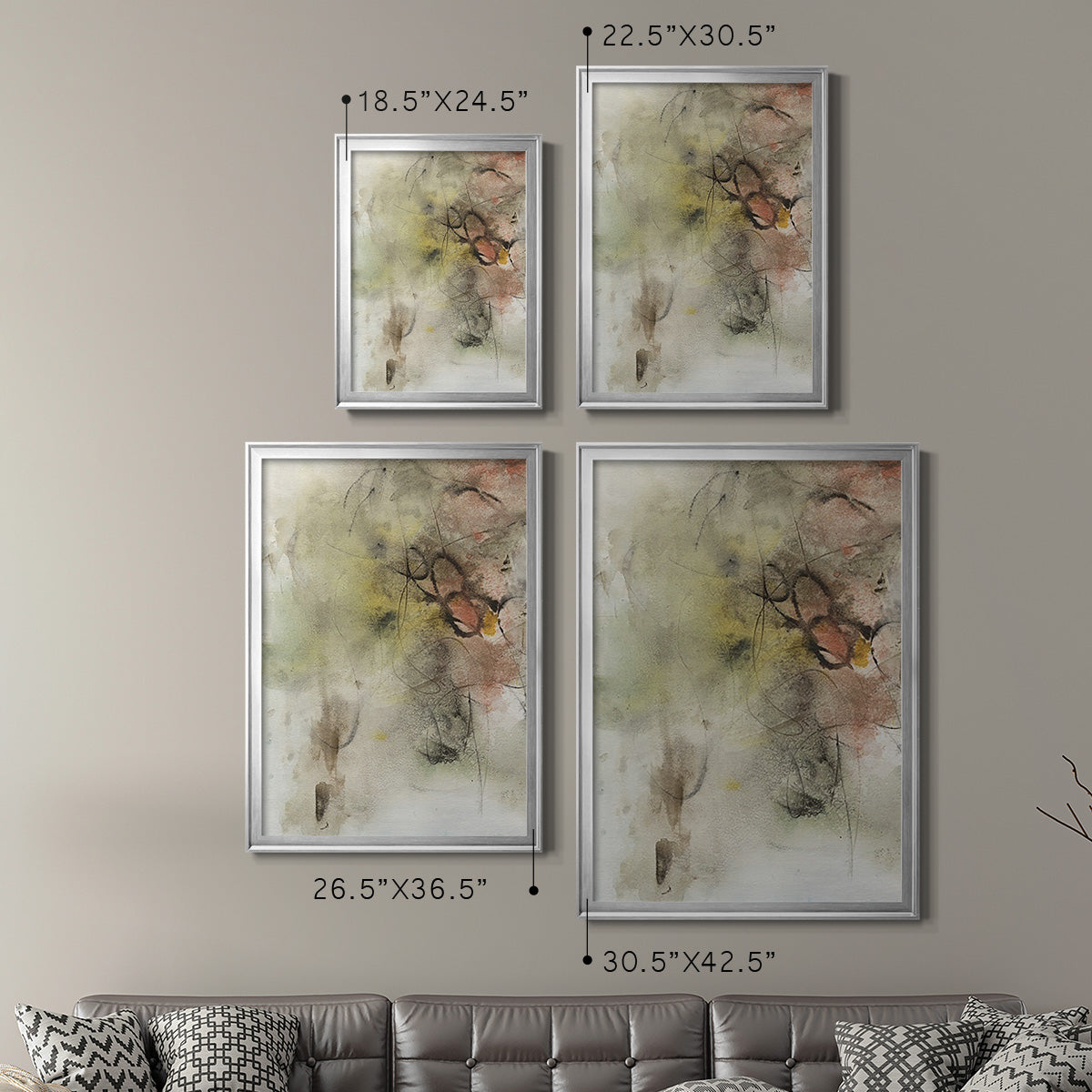 Soft Inspiration III - Modern Framed Canvas Print