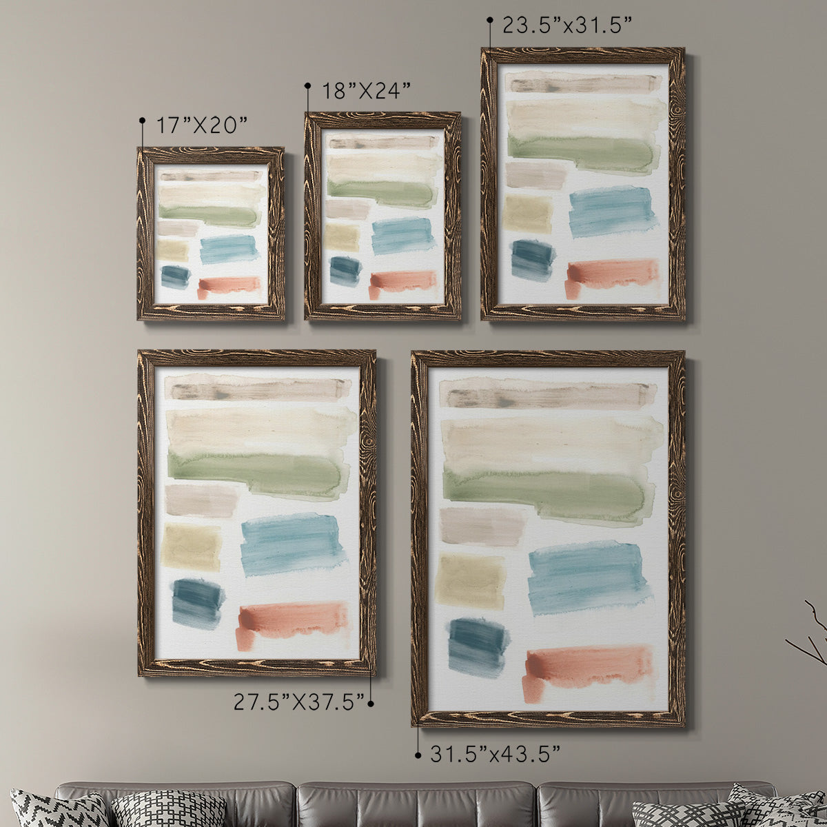 Watercolor Swatches I - Premium Framed Canvas 2 Piece Set - Ready to Hang