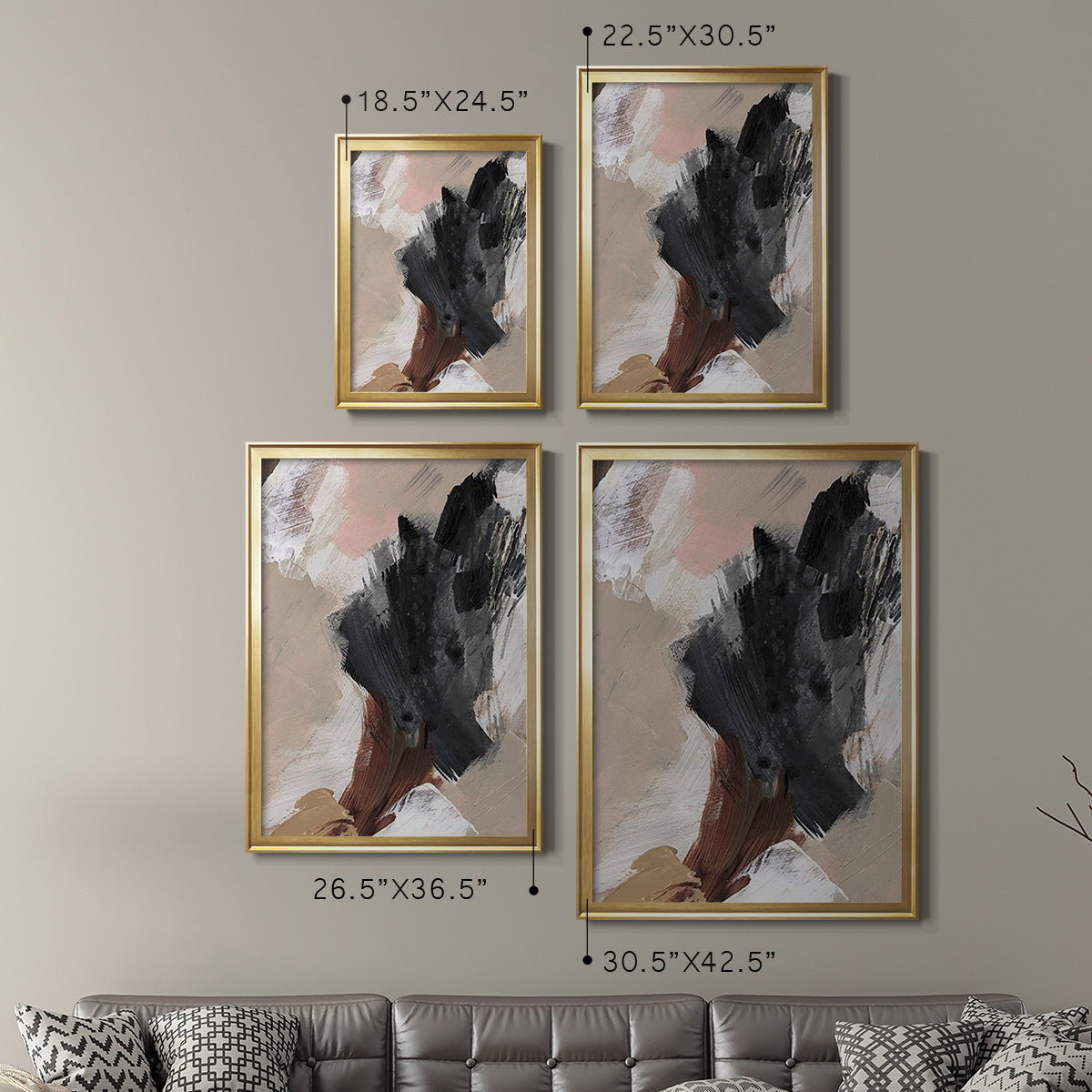 Unbleached Neutrals IV - Modern Framed Canvas Print