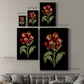 Crimson Flowers on Black (A) III Premium Gallery Wrapped Canvas - Ready to Hang