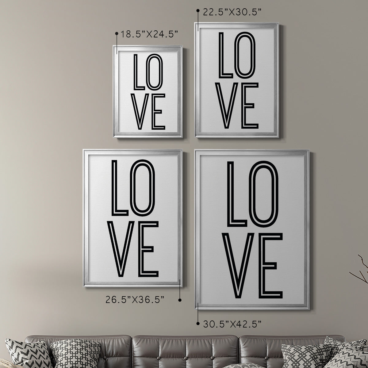 Bold Love II - Modern Framed Canvas Print