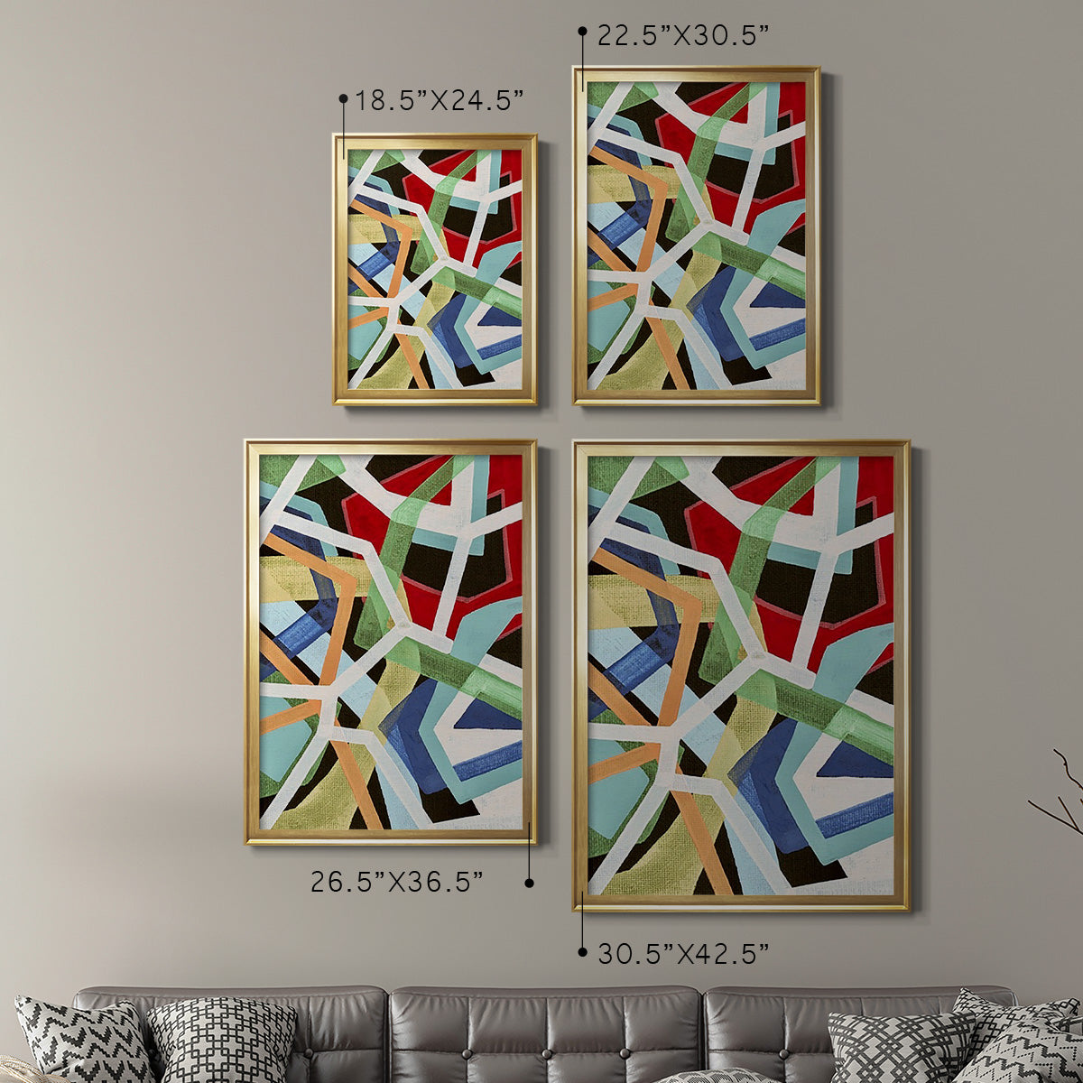 Magnetic Color I - Modern Framed Canvas Print