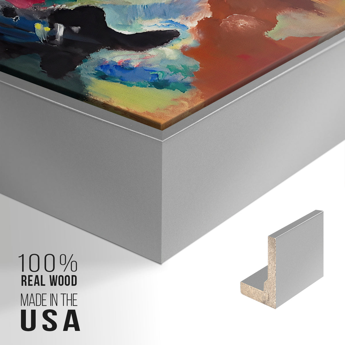 Improvisation. Deluge, 1913 - Floater Framed Canvas Print