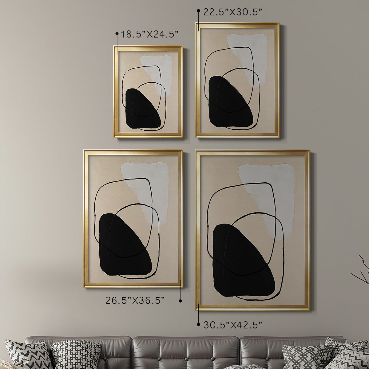 Avant Mod II - Modern Framed Canvas Print
