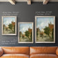 Rustic European street scene painting by Adriaan Eversen in an ornate champagne frame shown in multiple vertical size options.