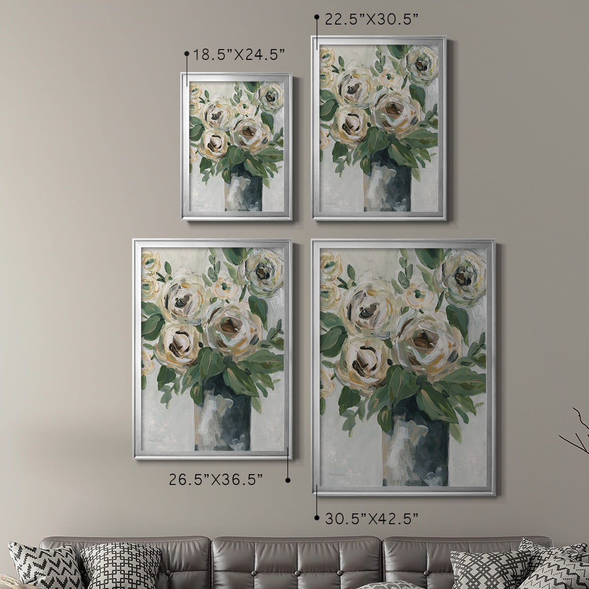 Floral Depth - Modern Framed Canvas Print