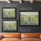 Impressionist rural hay harvest landscape by Camille Pissarro in an ornate black frame with gilded inner detail shown in multiple size options.