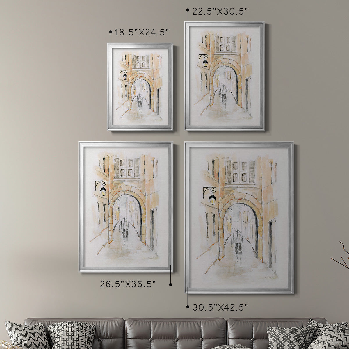 Venice Market Day II - Modern Framed Canvas Print