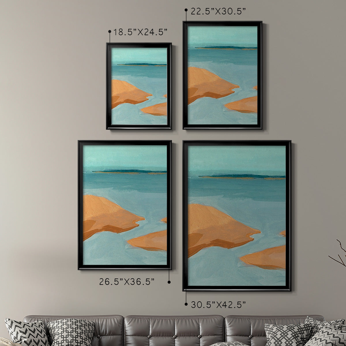 Out on the Sandbar IV - Modern Framed Canvas Print