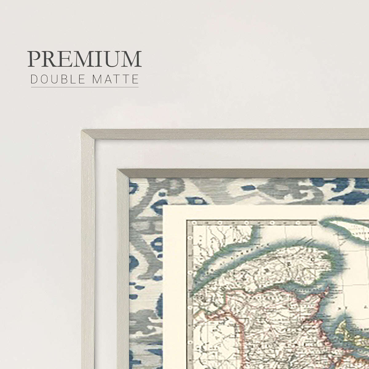 Bordered Map of Canada Premium Framed Print Double Matboard