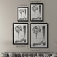 Black & White Protea on Linen I - Modern Framed Canvas Print