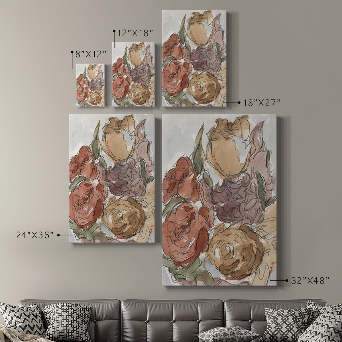 Cropped Floral Arrangement II - Canvas Art Print