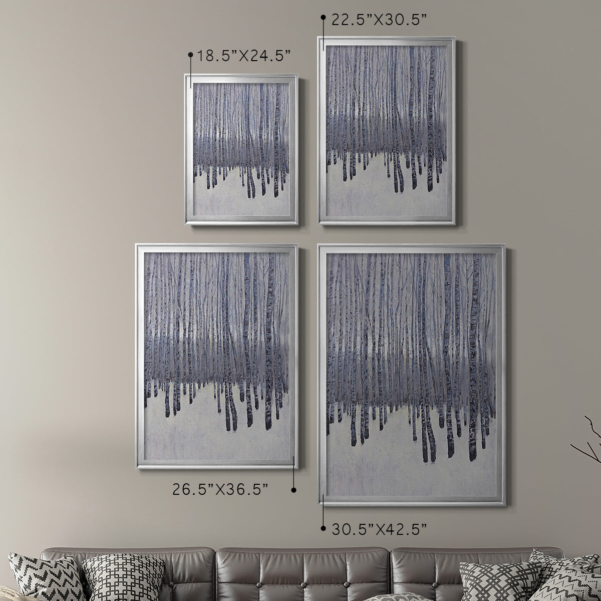 Bare Trees in Winter I - Modern Framed Canvas Print