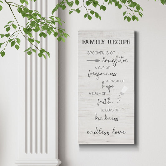 Family Kitchen Recipe - Canvas Art Print