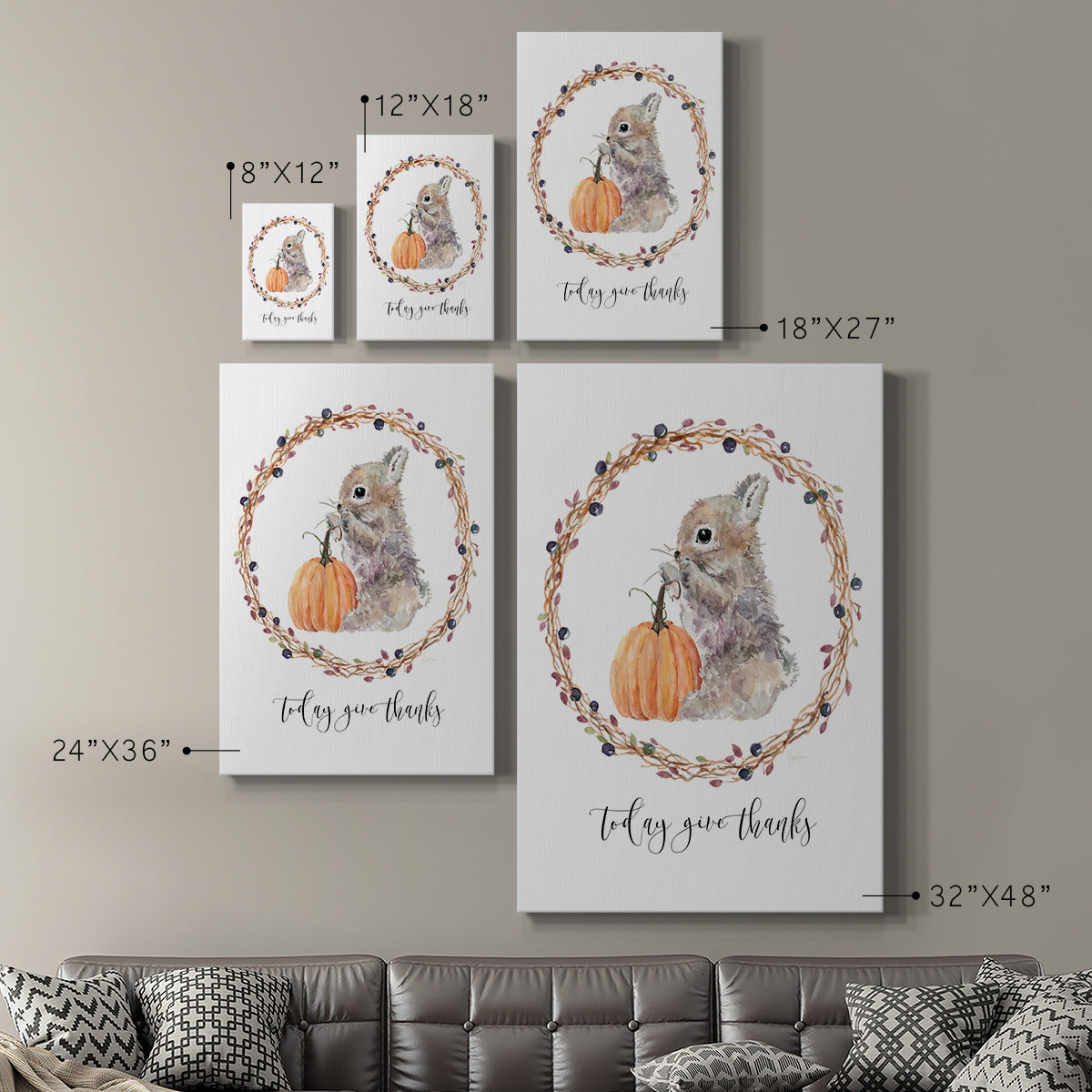 Harvest Home Bunny - Canvas Art Print