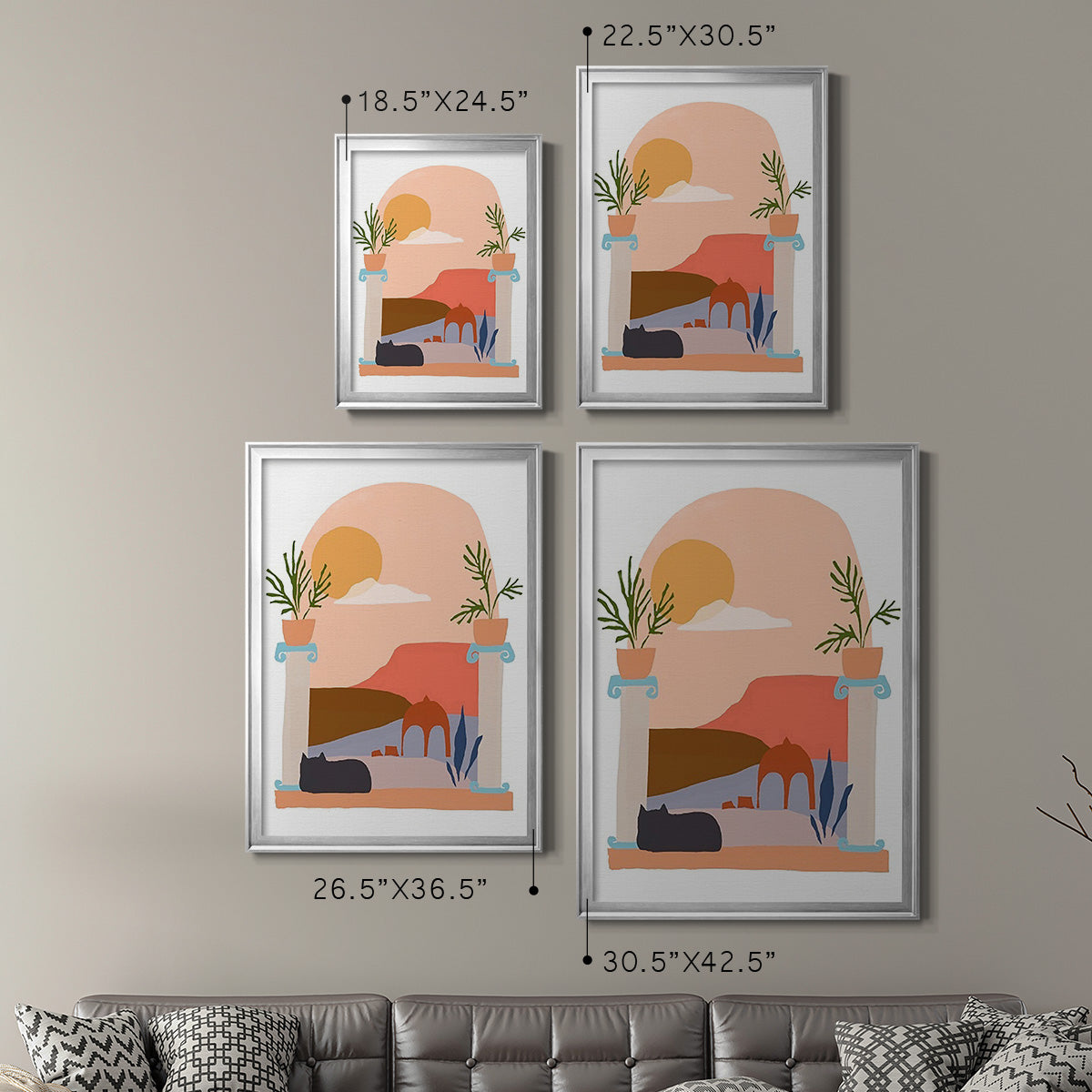 Paper Scene IV - Modern Framed Canvas Print