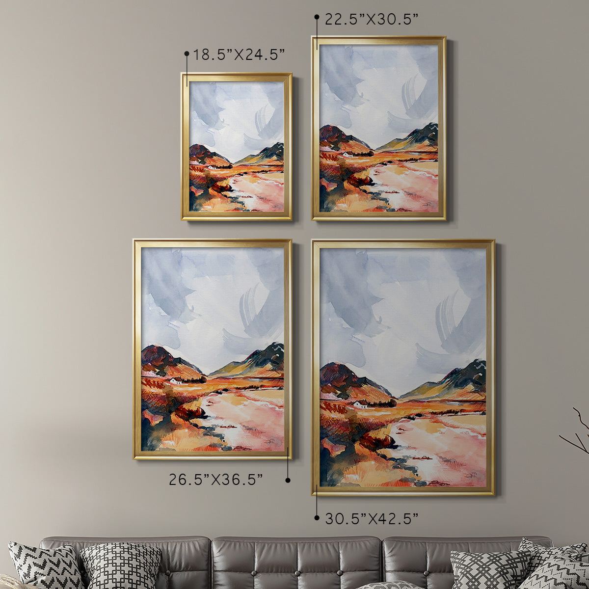 Chromatic Landscapes II - Modern Framed Canvas Print