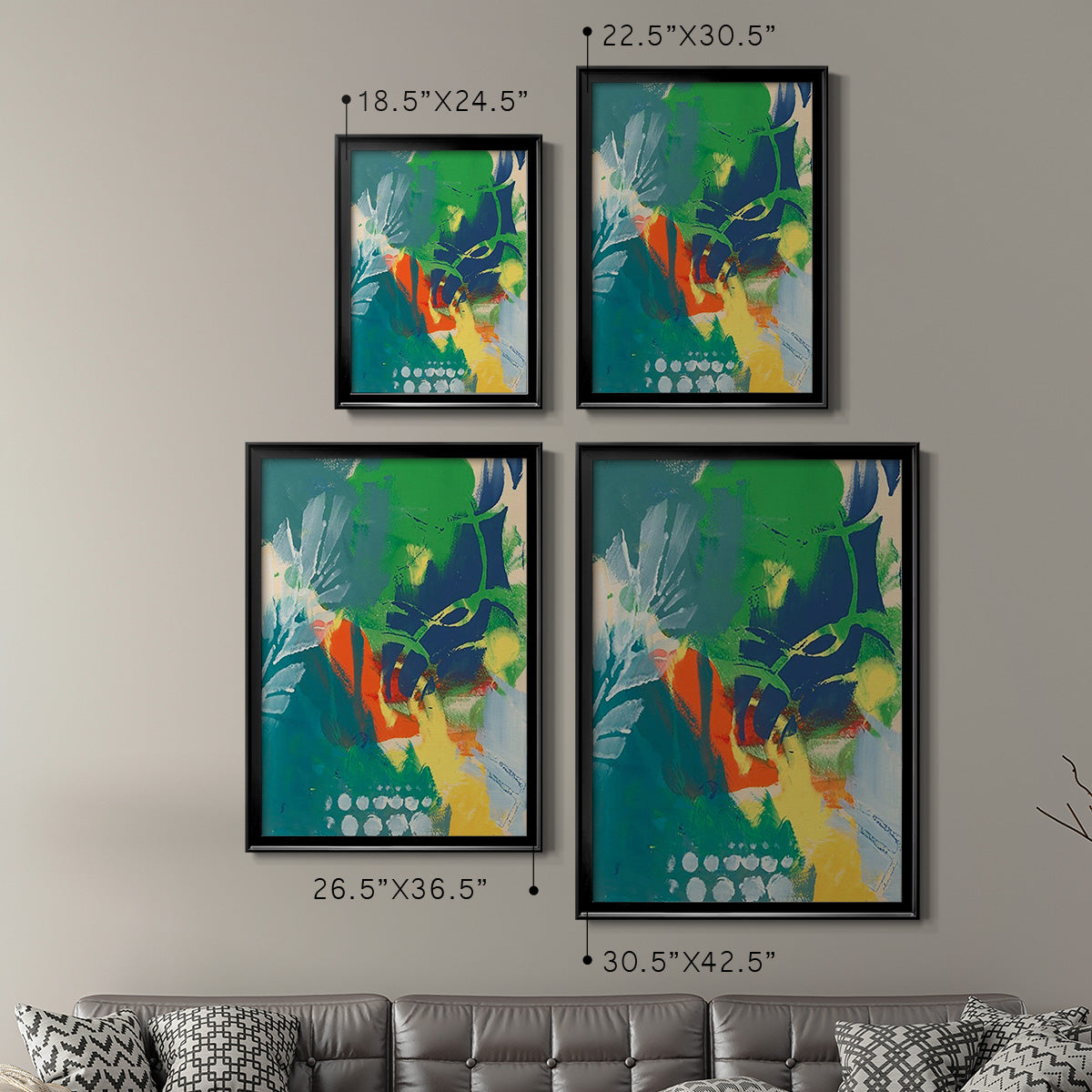 Tropical Graphics II - Modern Framed Canvas Print