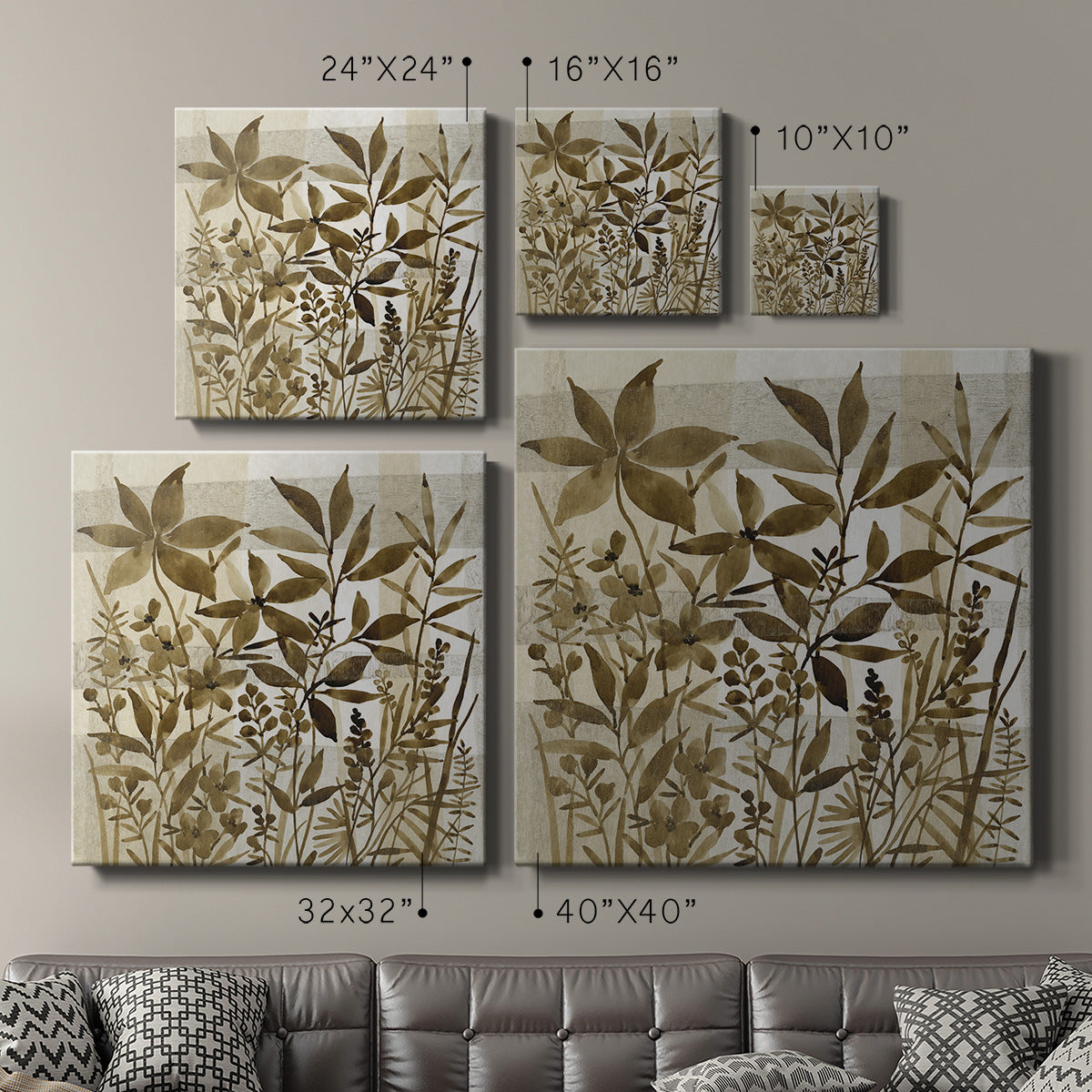 Neutral Garden I - Canvas Art Print