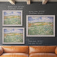 Impressionist countryside landscape near Auvers by Vincent van Gogh in an ornate weathered white frame shown in multiple size options.