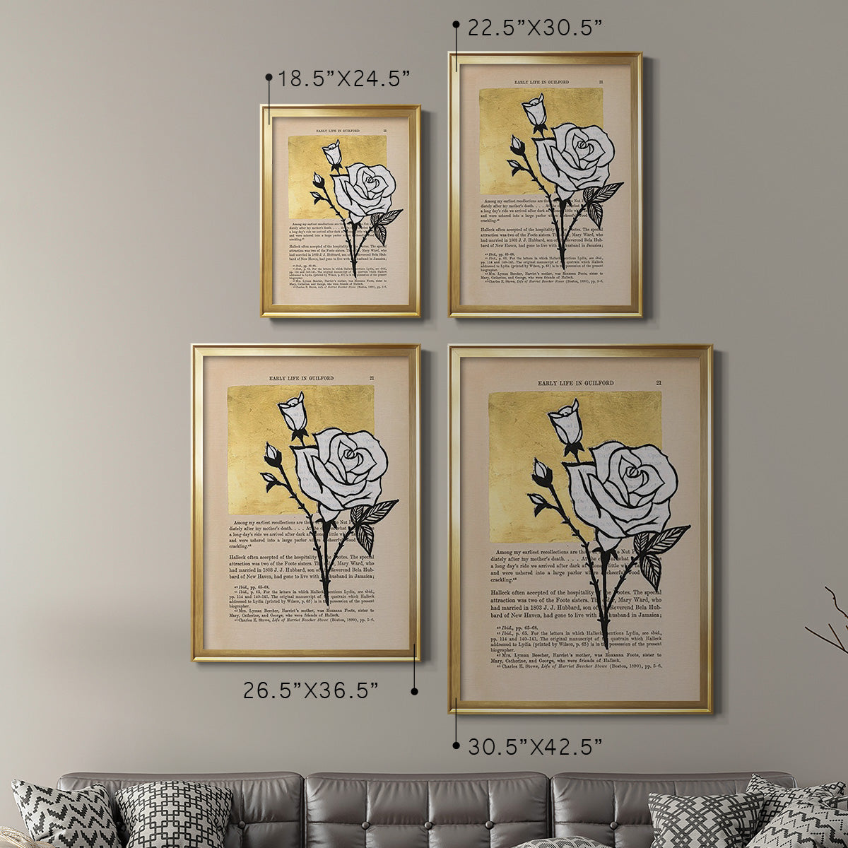 Floral Diary III - Modern Framed Canvas Print