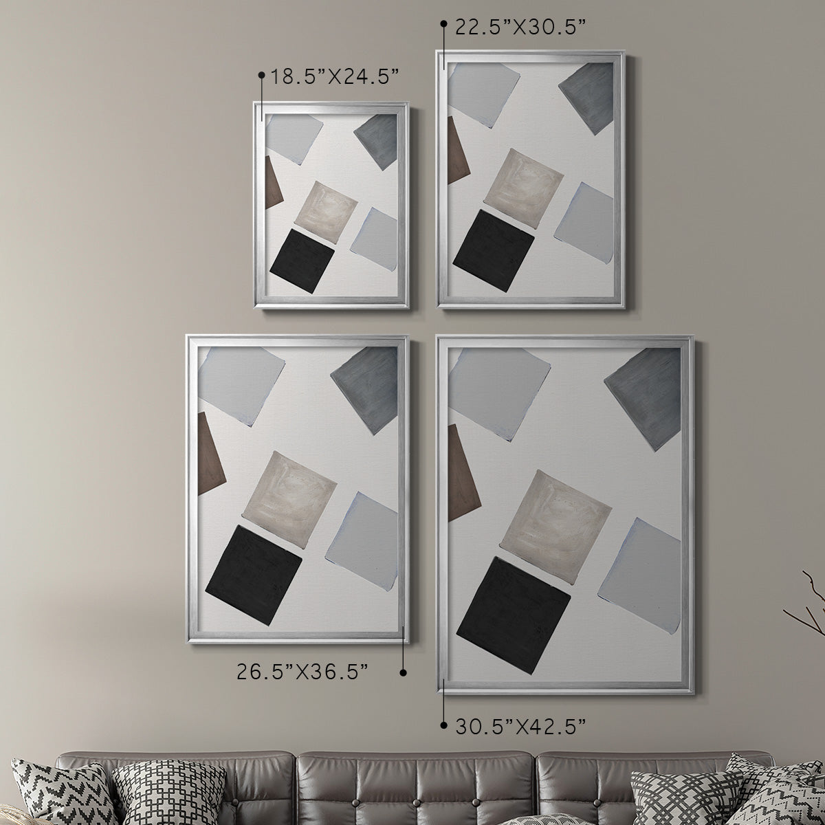 Block Encounter Revisit I - Modern Framed Canvas Print