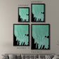 Teal Cascade I - Modern Framed Canvas Print