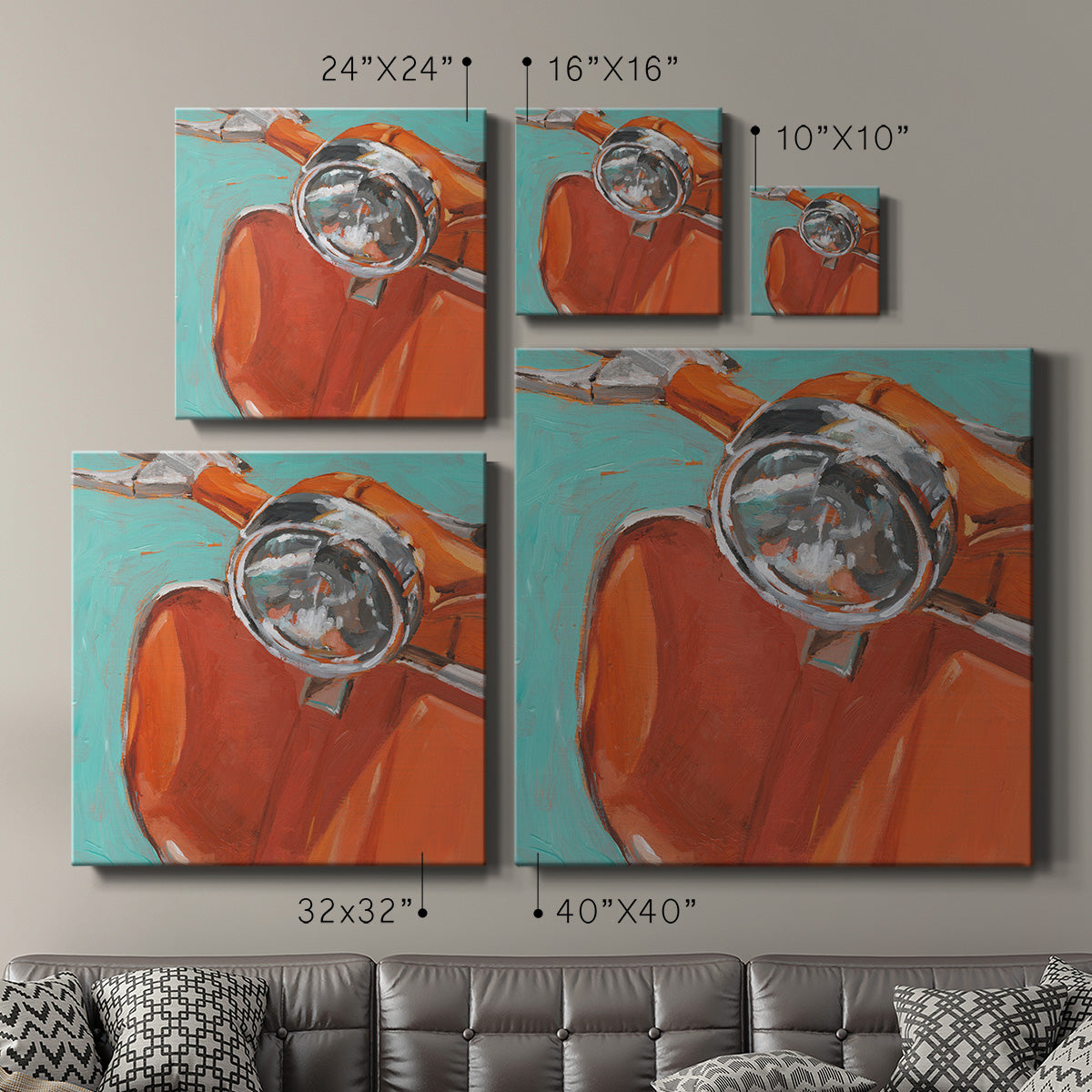 Retro Scooter I - Canvas Art Print