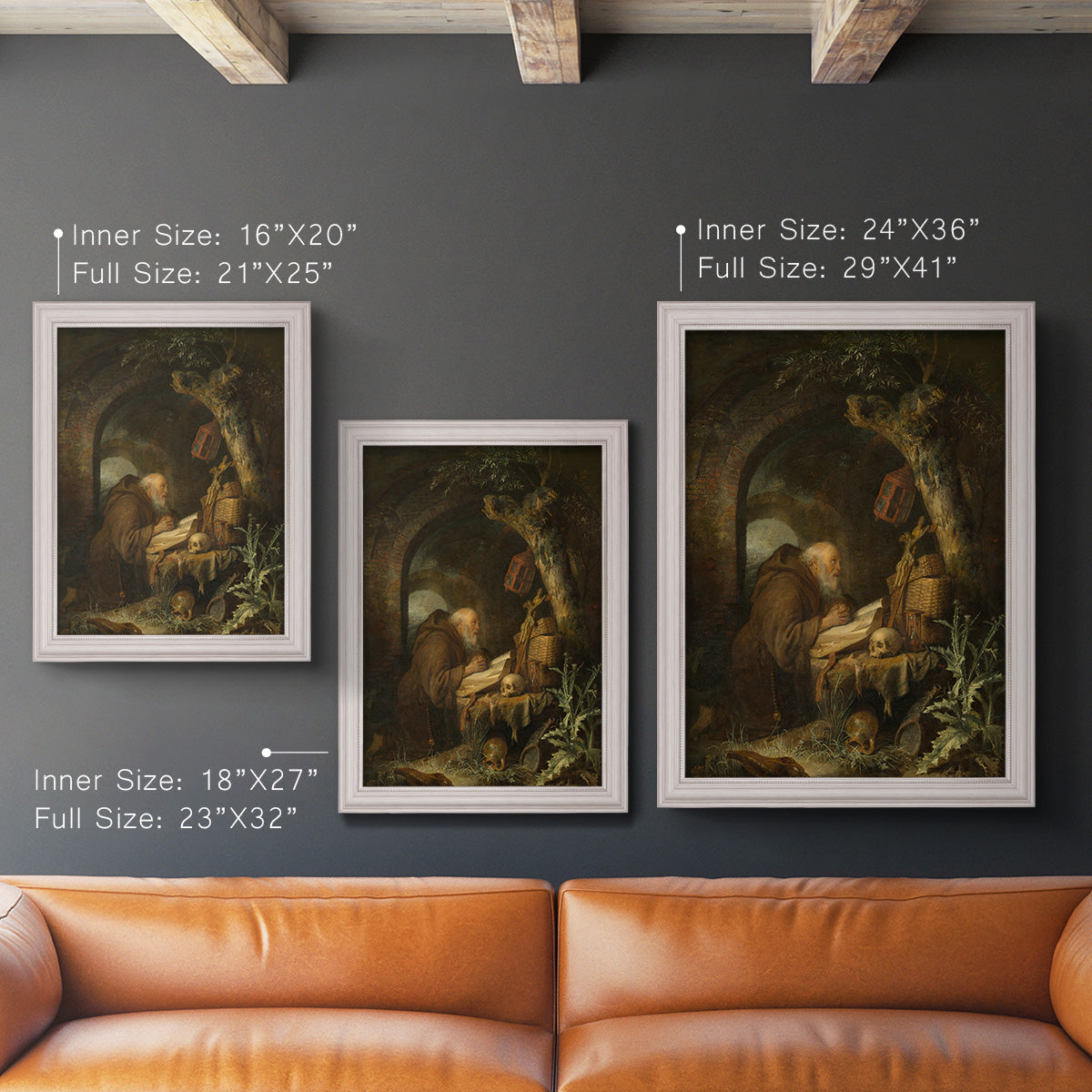 The Hermit, 1670 - Ornate Framed Canvas Print