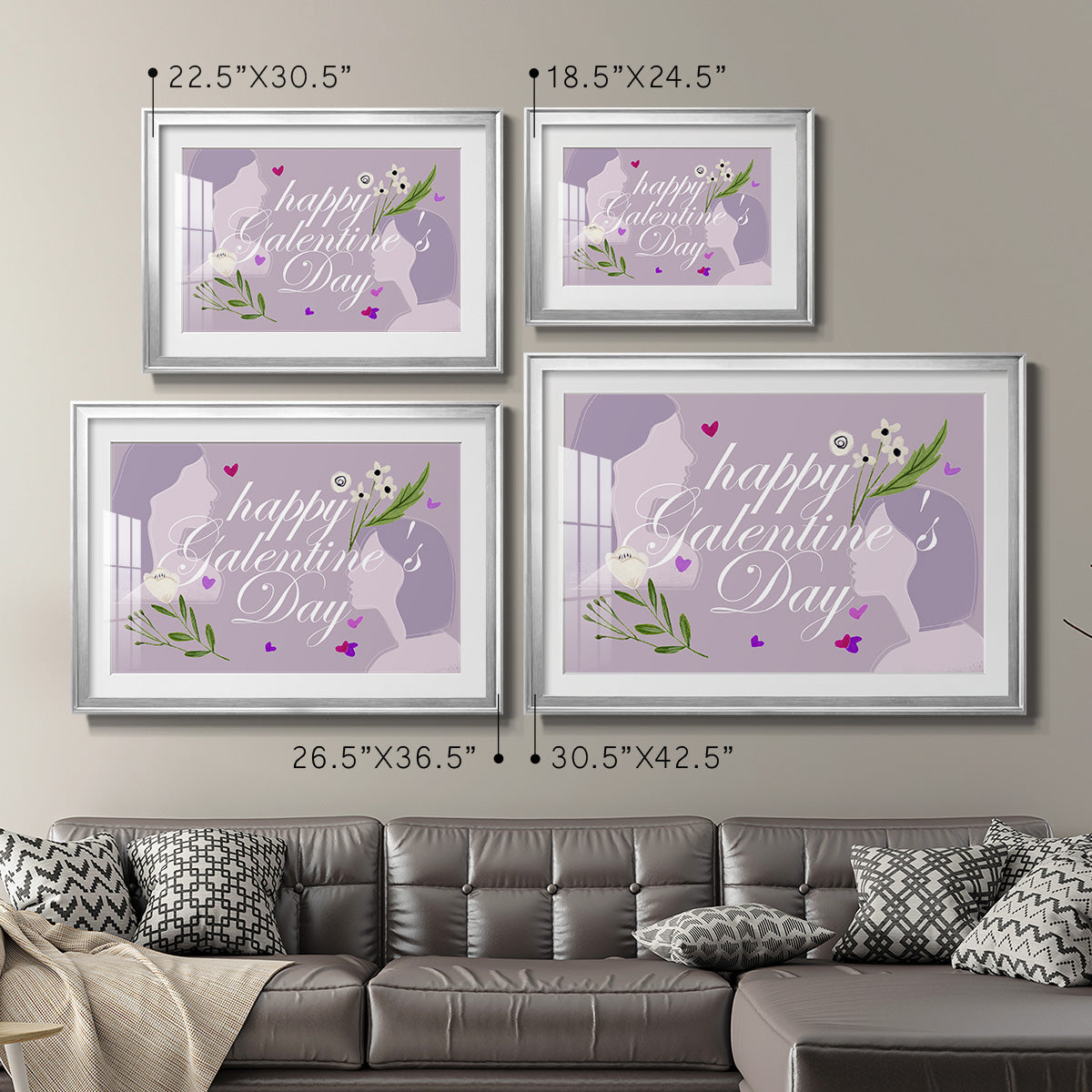 Happy Galentine's Day Collection A Premium Framed Print - Ready to Hang