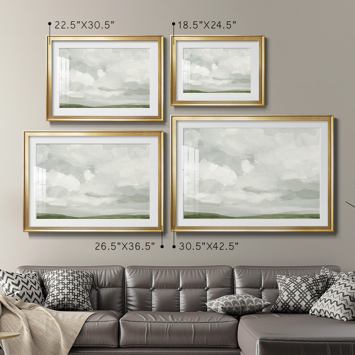 Gray Stone Sky IV - Modern Framed Art Print