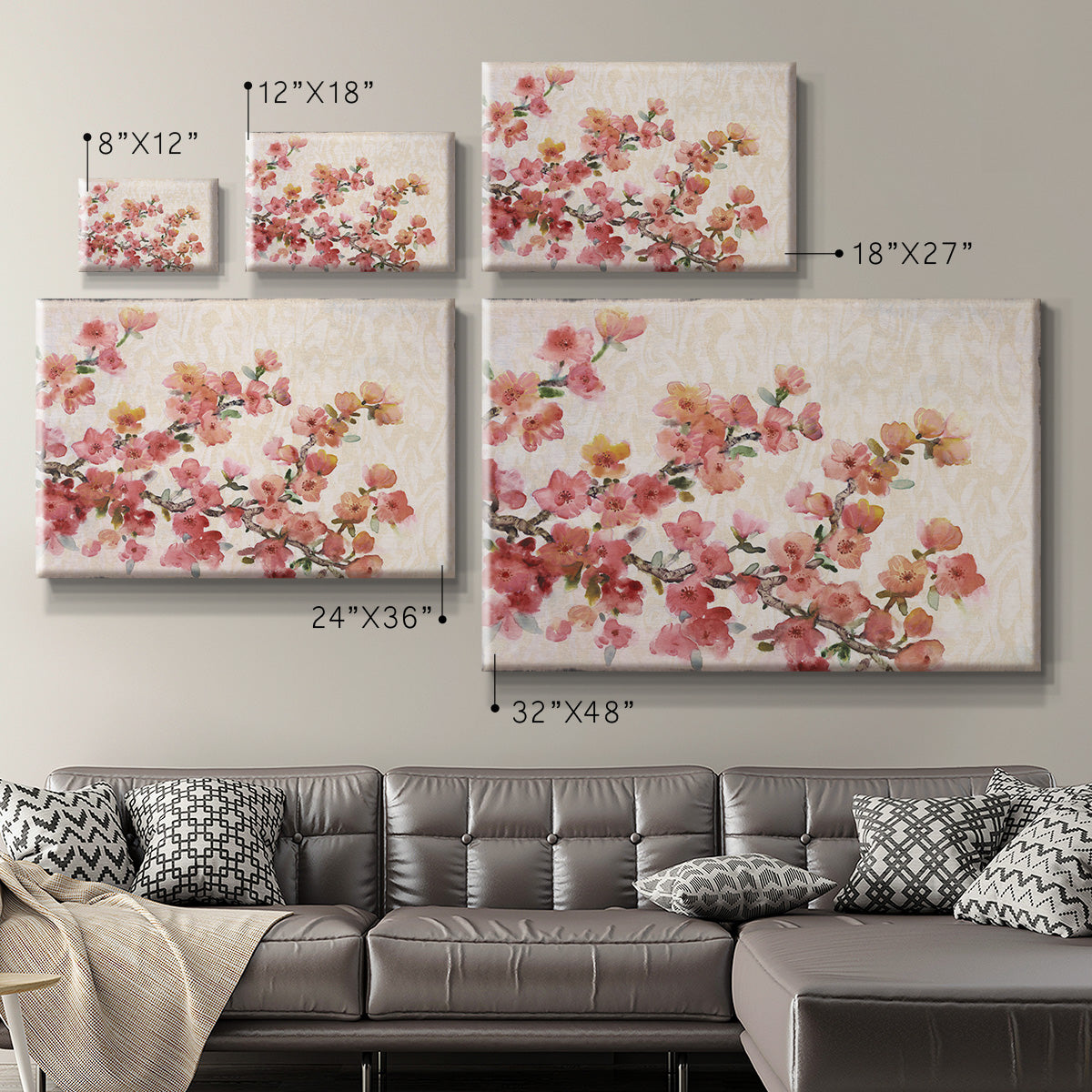 Cherry Blossom Composition II Premium Gallery Wrapped Canvas - Ready to Hang