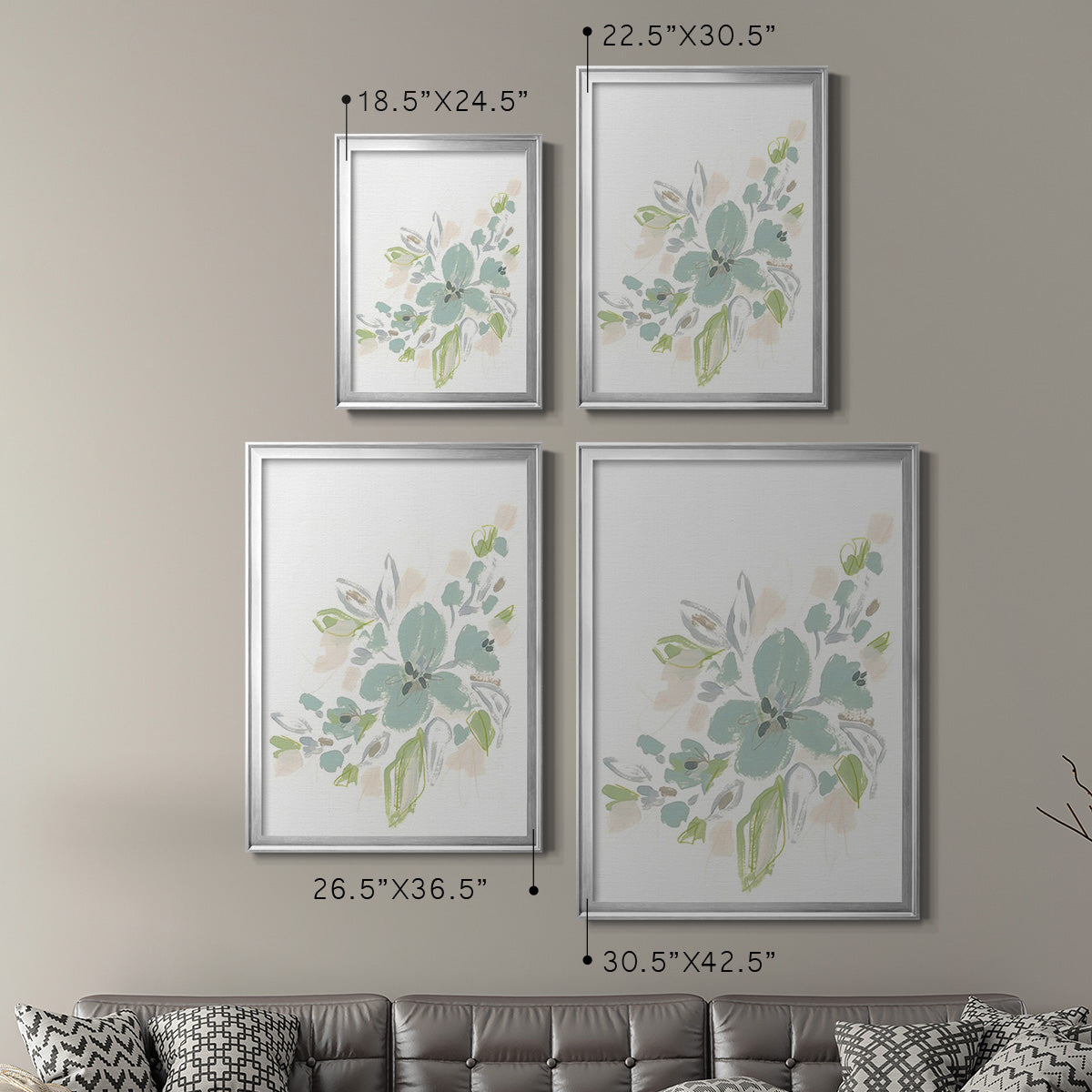 Seafoam Petals II - Modern Framed Canvas Print