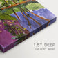 Close-up of a gallery-wrapped canvas corner showing a decorative nature scene with flat perspective, highlighting texture and print detail.