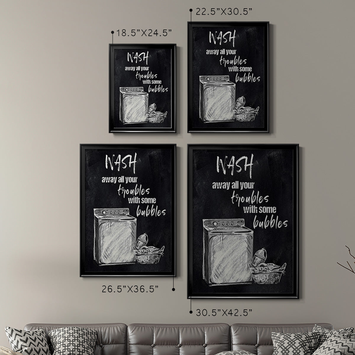Wash Away Your Troubles - Modern Framed Canvas Print