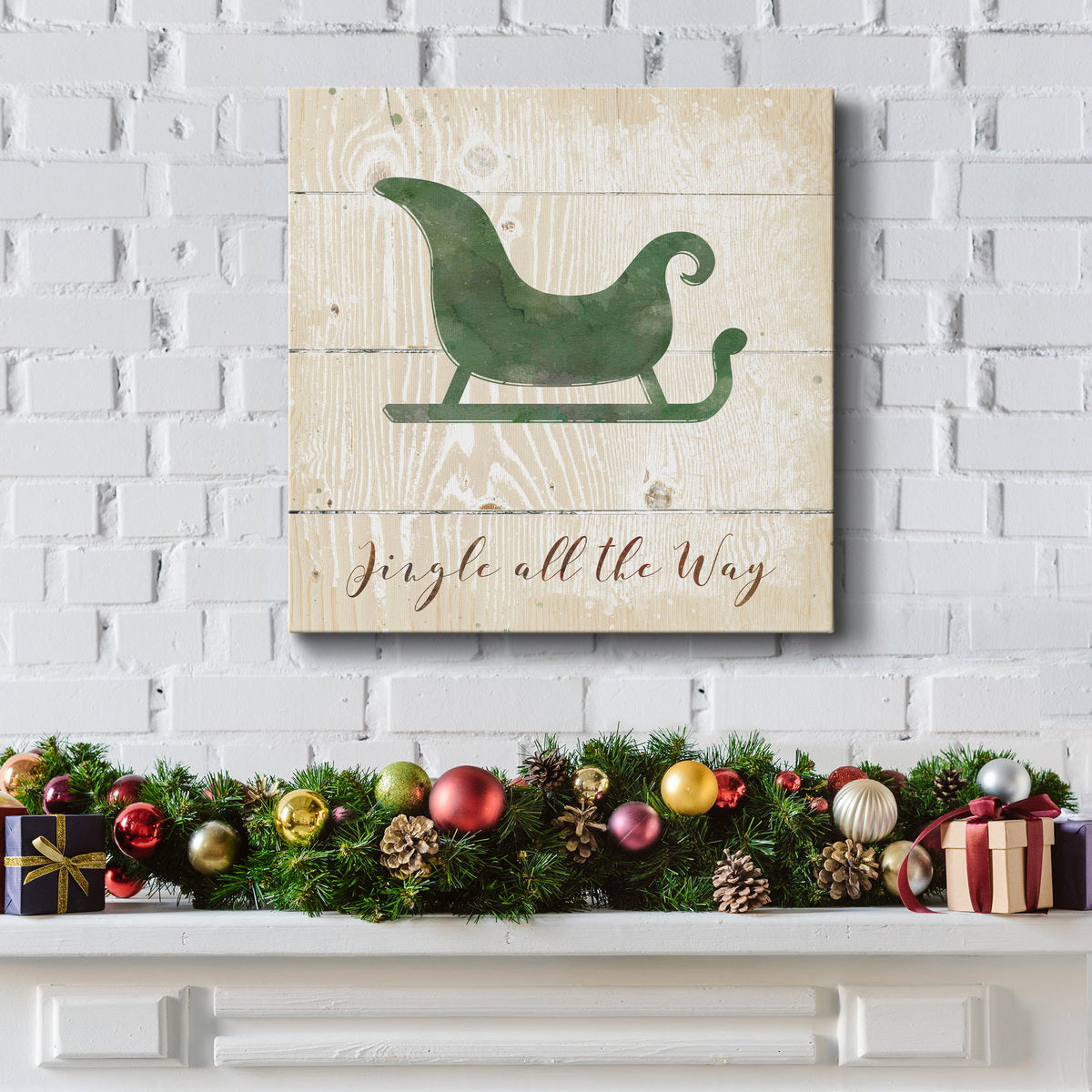 Jingle Sleigh-Premium Gallery Wrapped Canvas - Ready to Hang