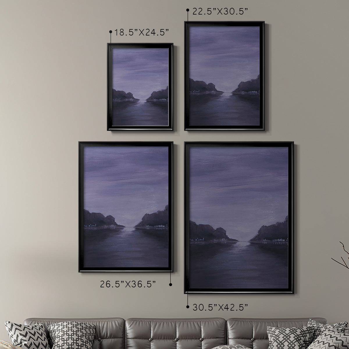 Amethyst Moonlight I - Modern Framed Canvas Print