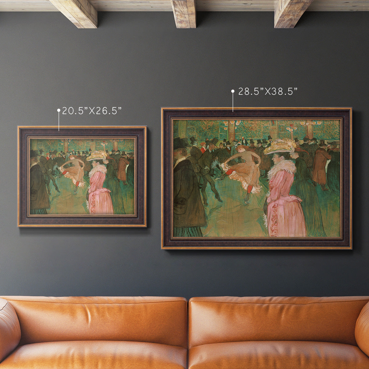 At the Moulin Rouge, The Dance - Ornate Framed Canvas Print