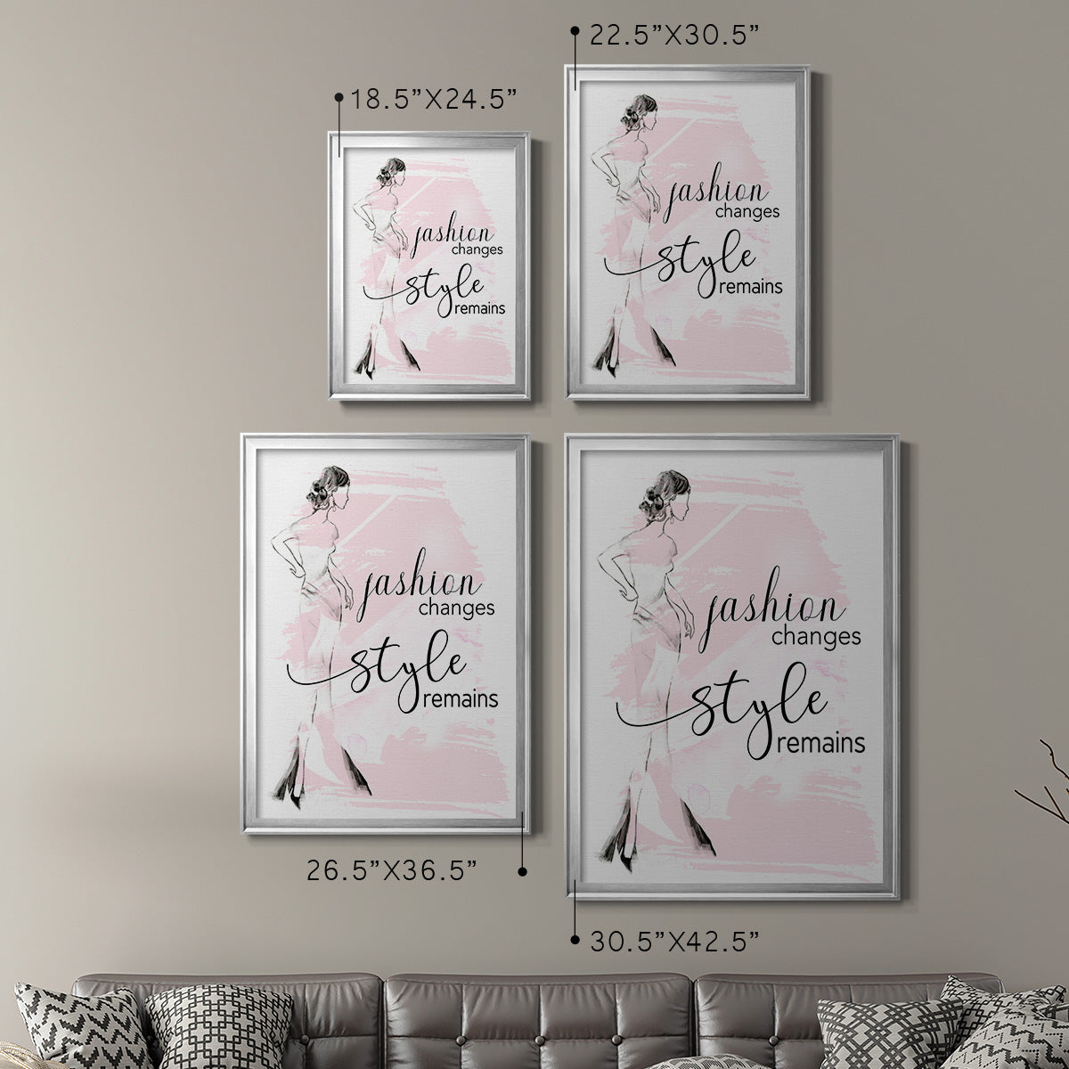 Fashion Changes Style Remains - Modern Framed Canvas Print