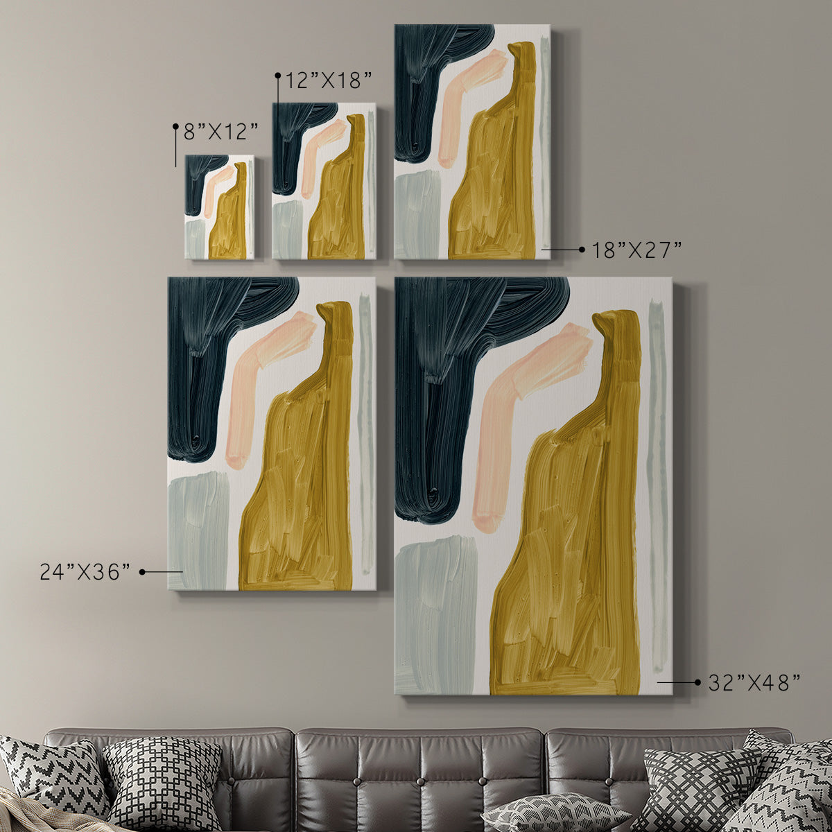 Brushy Shapes I Premium Gallery Wrapped Canvas - Ready to Hang