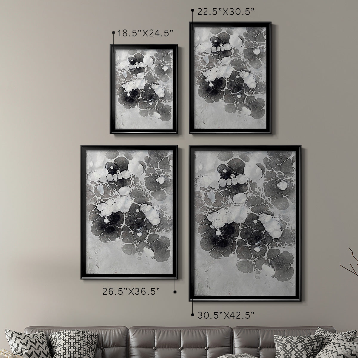 Marbling XIII - Modern Framed Canvas Print