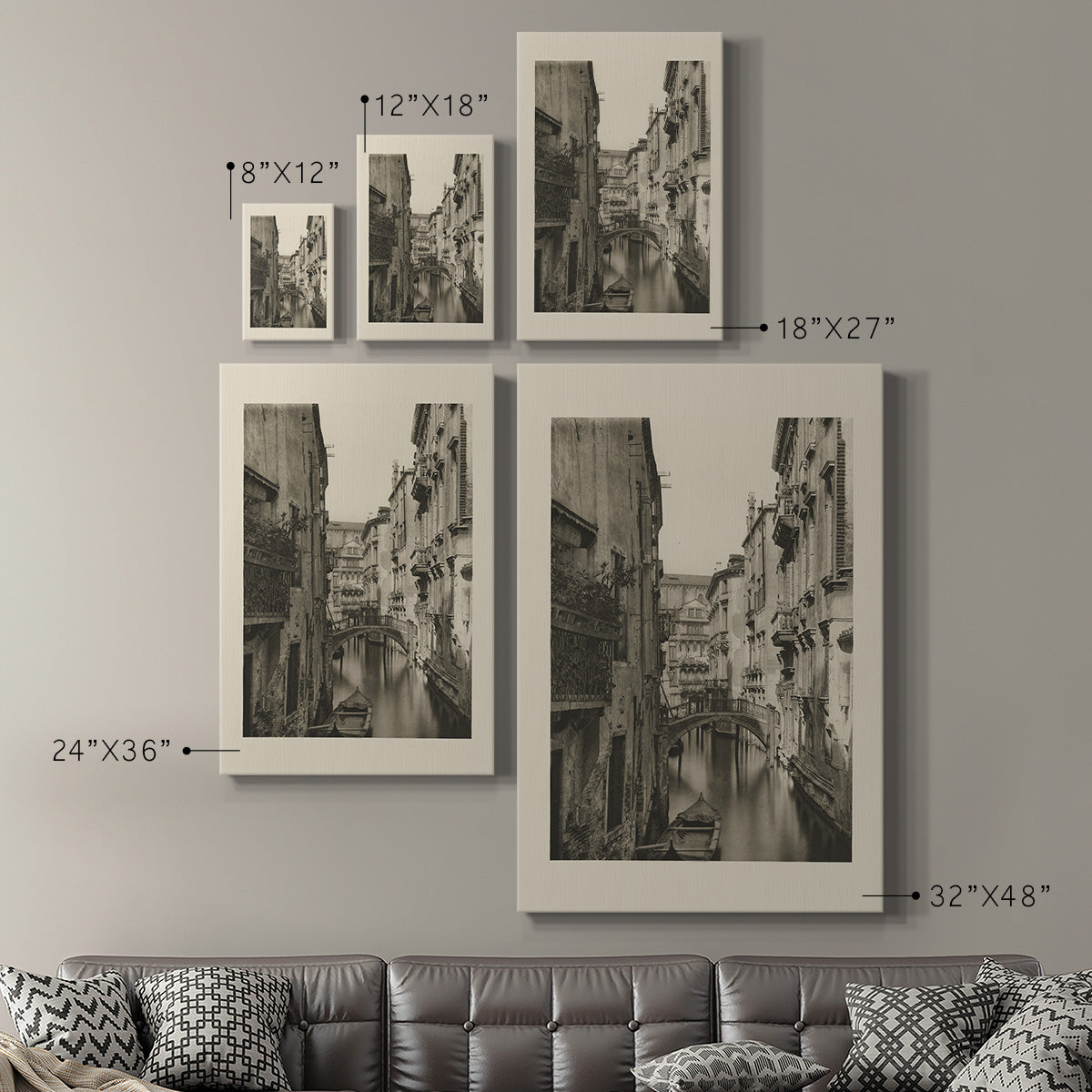 Vintage Views of Venice IV Premium Gallery Wrapped Canvas - Ready to Hang