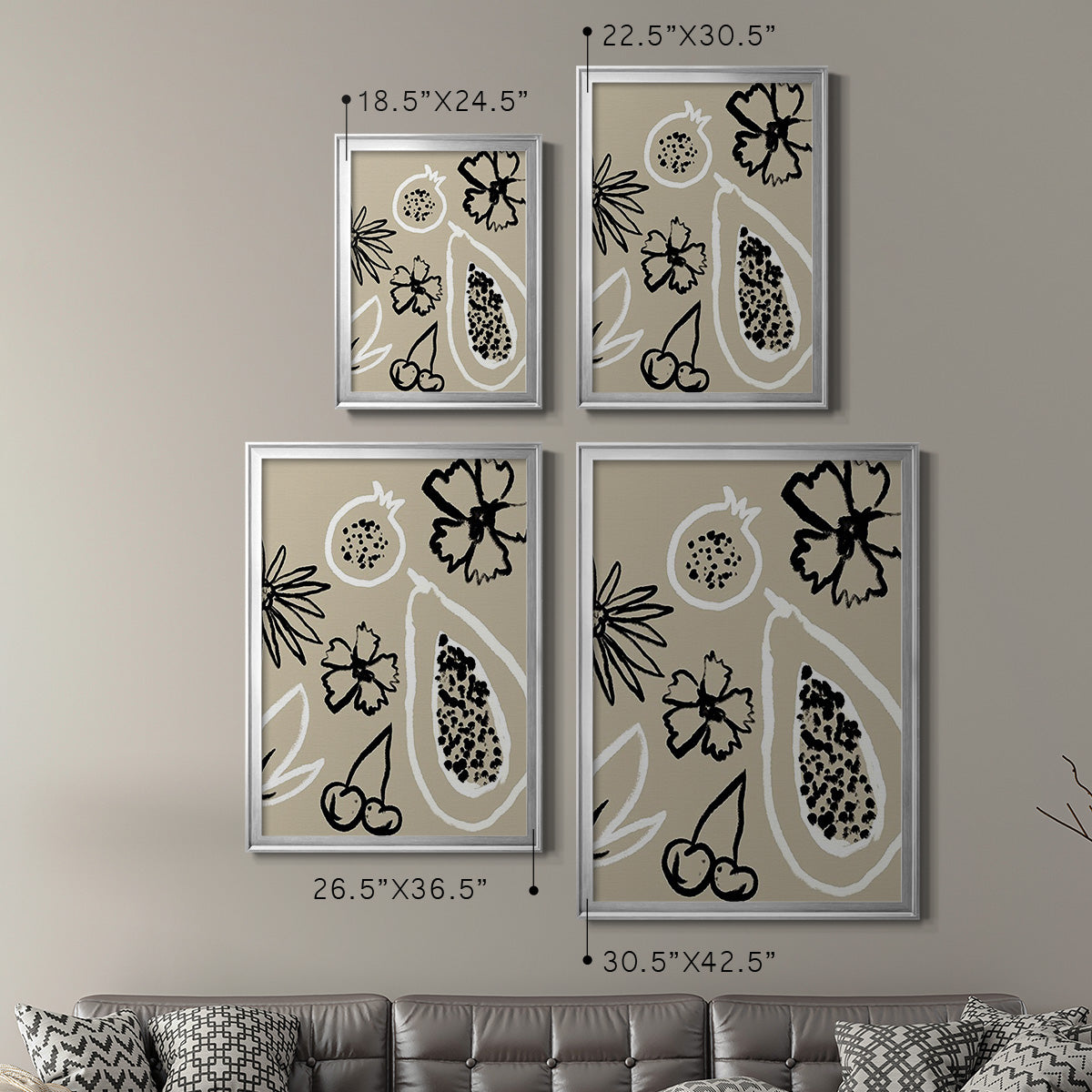 Summer Bounty II - Modern Framed Canvas Print