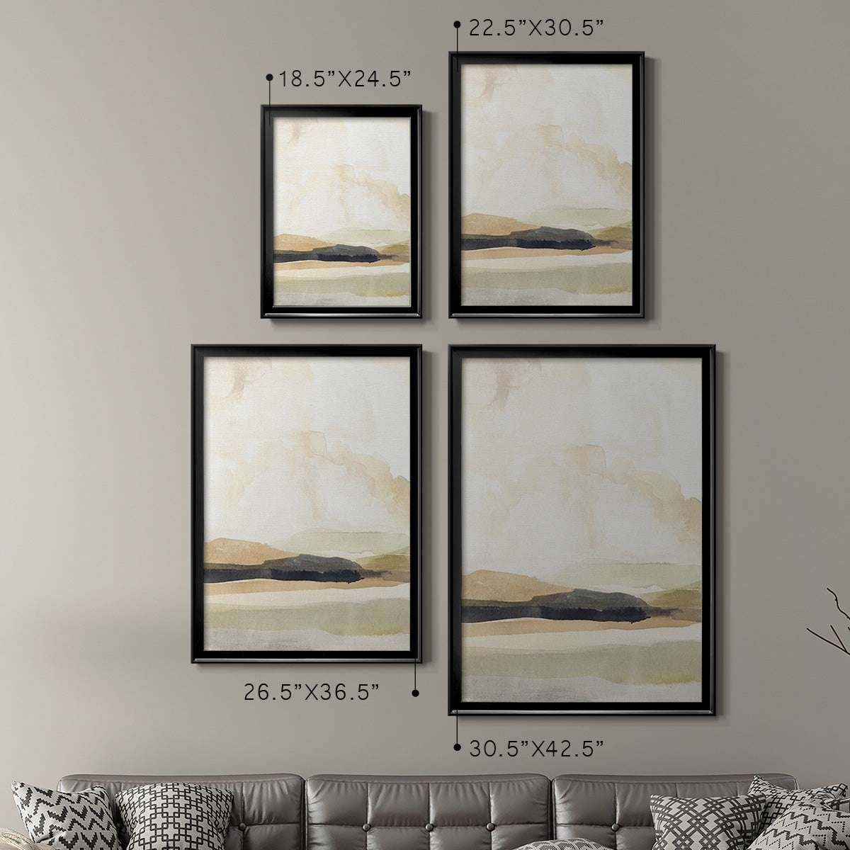 Slate Movement I - Modern Framed Canvas Print